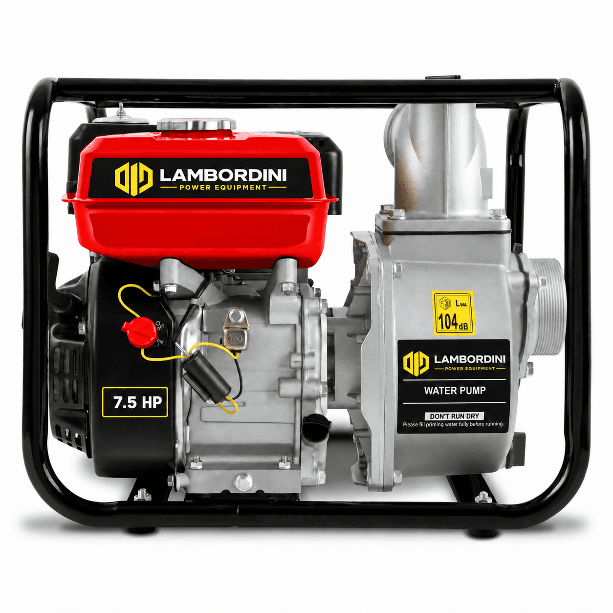 Lambordini water pump — red, engine and pump housing